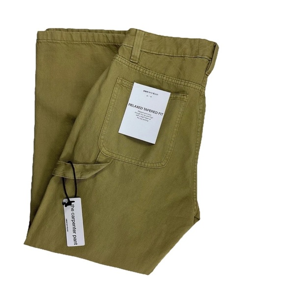 NWT Paper Denim Men's Relaxed Tapered Fit Khaki Carpenter Pants Size 32/30 - Picture 1 of 8